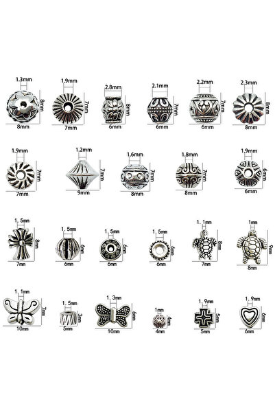 Choice SN450-23 قطعة، تشكيلة عشوائية، 23/30 قطعة من الخرز المعدني، خرز أنبوبي...