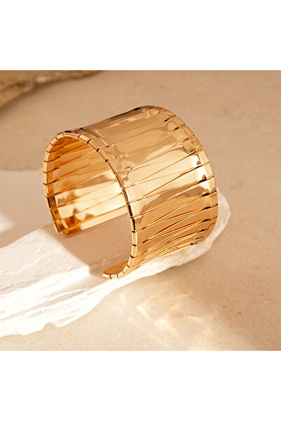 Choice أساور من الفولاذ المقاوم للصدأ بلون ذهبي، 4 قطع، بتصميم بانك، للنساء و...