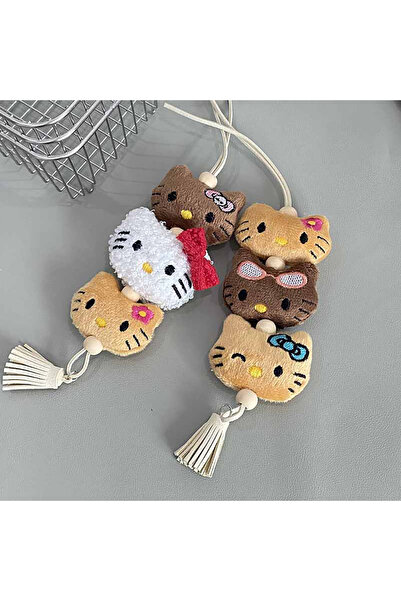 Miniso سلسلة مفاتيح هيلو كيتي القطيفة KT1-KT2، لعبة أطفال لطيفة من عالم الأنمي، قلادة سلسلة مفاتيح لطيفة للنساء، حقيبة سيارة