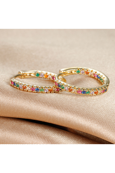 Choice أقراط حلقية كبيرة كلاسيكية مطلية بالذهب من الفولاذ المقاوم للصدأ متعدد...