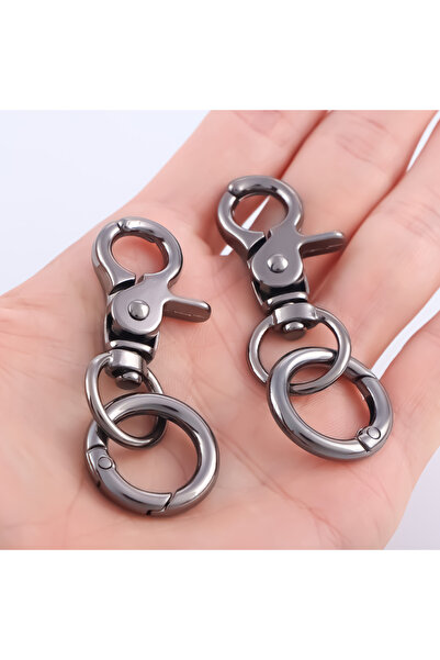 Choice3 Gunmetal 2pcs Metal Buckle Keychain Hook Car Keychain Accessories Key...