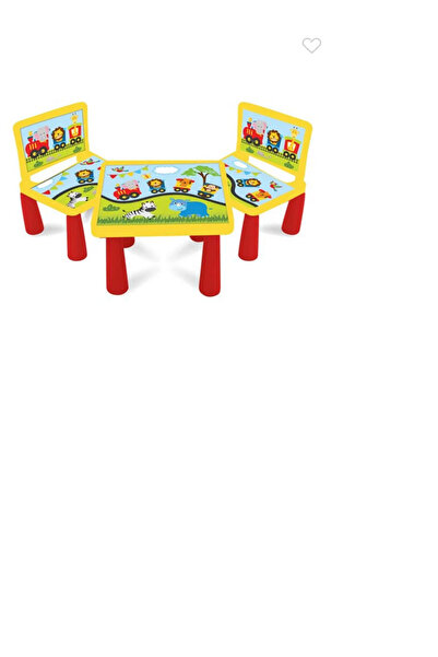 HJP Masuta din Plastic cu Model & 2 Scaune