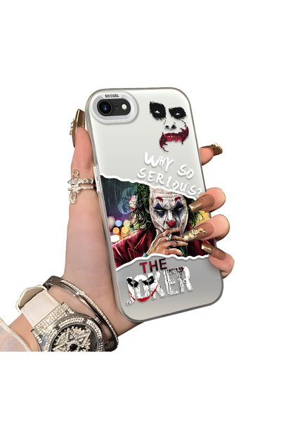 ucuc iPhone 7/8/Se 2020 2022 Compatible Acrylic Back Silicone Edge Clown Joke...