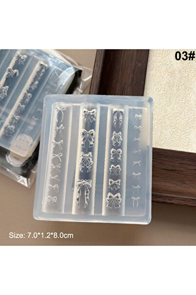 Choice قالب أظافر ثلاثي الأبعاد على شكل فيونكة شريطية، من السيليكون، للنقش الفني، مناسب لطلاء الأظافر الجل بالأشعة فوق البنفسجية