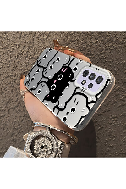 ucuc Samsung Galaxy A72 Compatible Silicone Edge Acrylic Back Sweet Cat Prote...