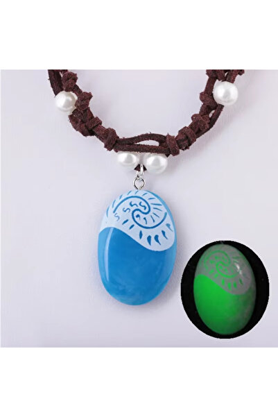 Choice قلادة مستوحاة من فيلم الأنمي "الأميرة موانا"، مصنوعة يدوياً من حبل جلدي مضفر، قلادة مضيئة للنساء.