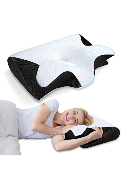 RODOIT Memory foam pillow, 2-in-1 neck support sleep pillow, ergonomic side s...