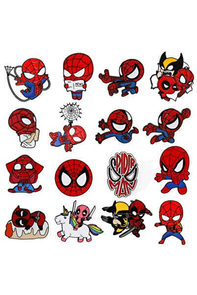 Choice 16 قطعة، 8/16 قطعة، دبوس مينا بتصميم سبايدرمان كرتوني لطيف ومضحك، شارة...