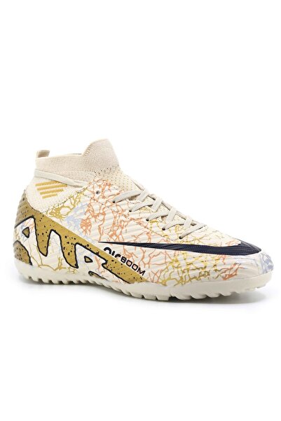 Twingo LaLiga Çoraplı Halı Saha Ayakkabısı Beyaz - Altın Desenli