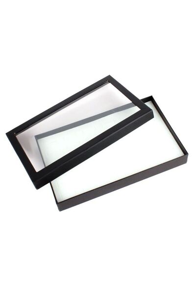 Choice حامل عرض مجوهرات فاخر أبيض اللون، منظم عملي، علبة عرض شفافة من مادة PV...