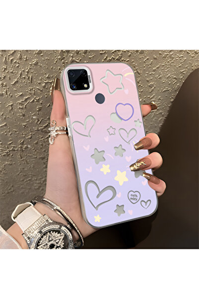 ucuc حافظة متوافقة مع هاتف Realme C15 من السيليكون بحافة أكريليك وواقي خلفي