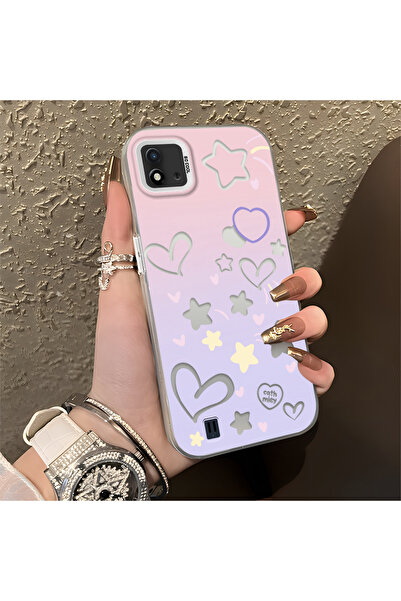 ucuc حافظة متوافقة مع هاتف Realme C20/C20A من السيليكون بحافة أكريليك وواقي خلفي