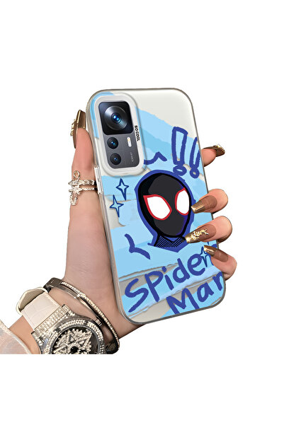 ucuc Xiaomi Mi 12t Compatible Silicone Edge Acrylic Back Spiderman Protective...