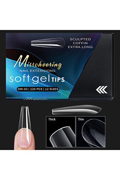 Choice OM03-120PCS 120/140pcs Exquisite box set Almond False Nail Tips Clear Matt Soft Fake Nails Extension