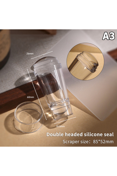 Choice A3 Silicone Nail Stamping Plates Pure Clear Jelly Nails Art Stamper Scraper Set Print Silicone Marsh