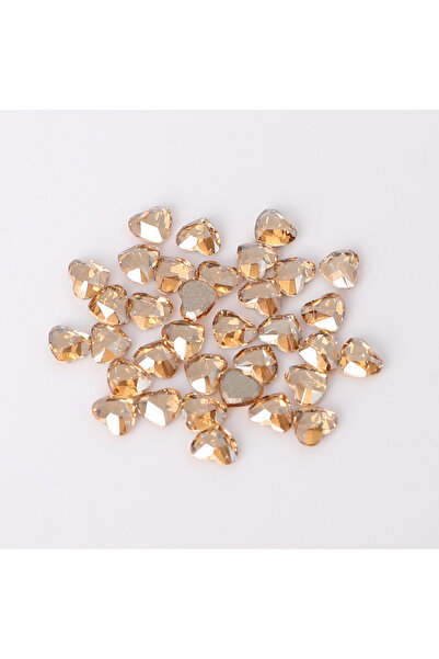 Choice مجموعة جولدن شادو 50 قطعة من أحجار الراين اللامعة على شكل قلب خوخي مسط...