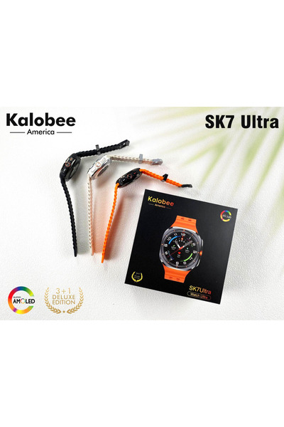 KALOBEE SK-7 Süper Amoled Akıllı Saat 2 Kordon Bileklik hediyeli SIM KARTLI