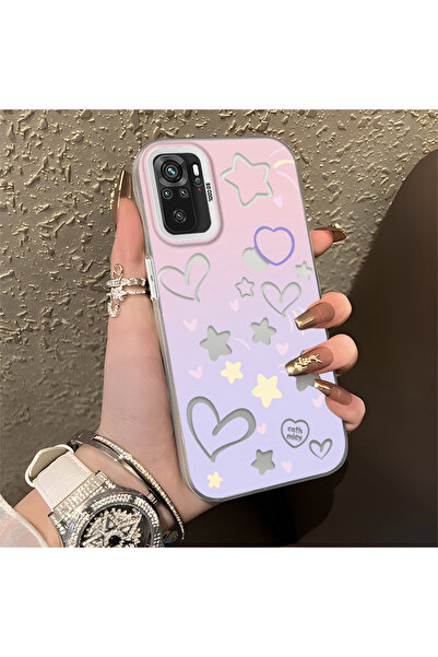 ucuc Xiaomi Redmi Note 10 Compatible Instagram Case Silicone Edge Acrylic Bac...