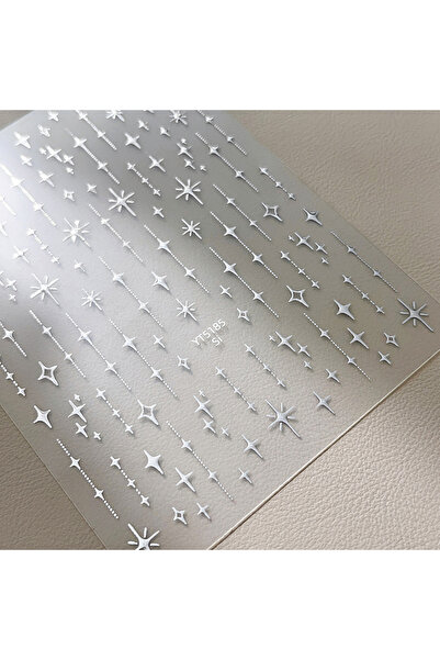 Choice زينة أظافر بارزة من أحجار الراين البرونزية اللامعة على شكل نجوم، مطلية...