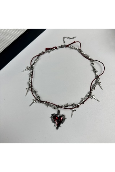 Choice A Thorns Heart Choker New Gothic Pendant Chain Hip Hop Necklace Jewelry Birthday Gifts
