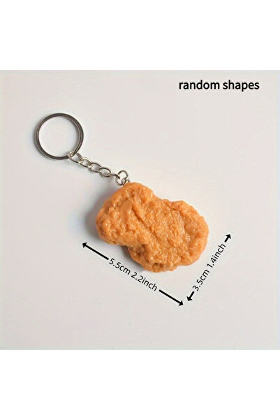 Choice random styles 1pc 1pc Single PVC Chicken Nugget Keychain,Realistic Imi...