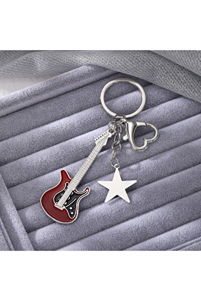 Choice Jiuhongse Creative Musical Instrument Pendant Men's Keychain, Rock Ban...