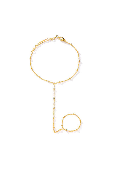 Choice Gold-color 1-Piece Minimalist Gold Stainless Steel Ring Bracelet for Women (color random)