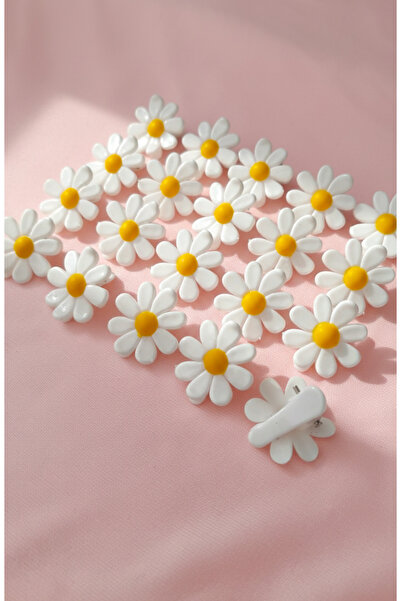 Happyline Minik Papatya Çiçek Tokalar 20 li Paket Çocuk Toka Kadın Toka 3 cm