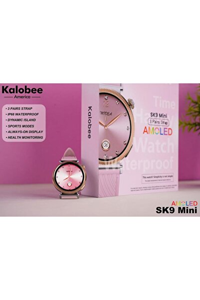 KALOBEE SK-9 MİNİ Süper Amoled Akıllı Saat 3 Kordon