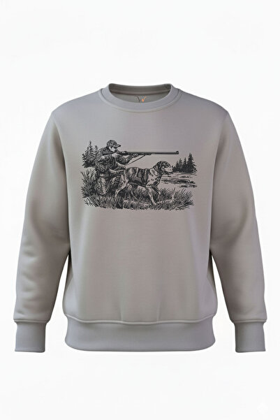 WİDİ Desen cu vânător și câine de vânătoare cu imprimeu bumbac 100% Regular F...