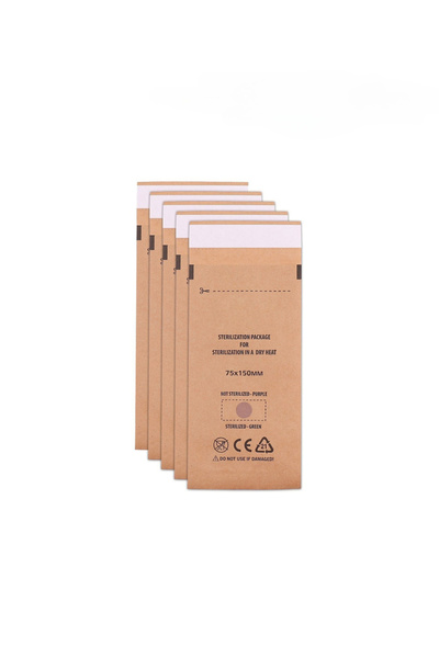 Choice 50pcs 7.5x15cm 50/100PCS Self-Sealing Pouche Dry Heat Sterilizatio,Autoclave Kraft Paper Cleaning Ba