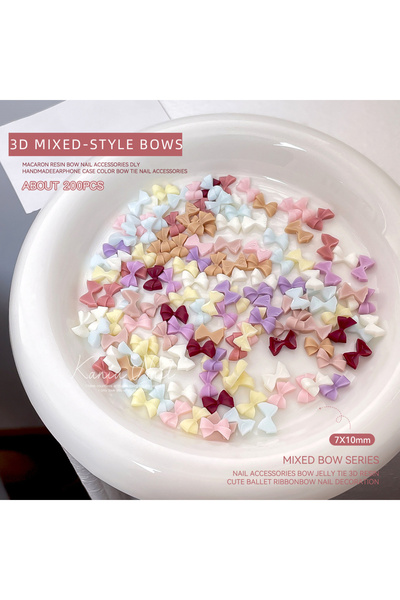 Choice MIX 200PCS 100/200PCS 7*10mm Mini Bow 3D Charms Color Gradient For Jewelry Making DIY Bracelets Earr