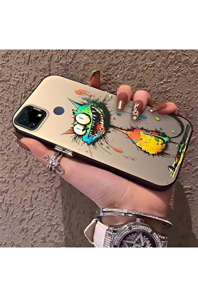 Hontinga حافظة هاتف متوافقة مع هاتف Realme C25 ذات ظهر صلب ومضادة للسقوط للقط...