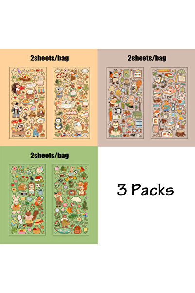 Choice1 S29427-123 3 عبوات ملصقات كرتونية مقطوعة من مادة PET، ملصقات تزيينية ...