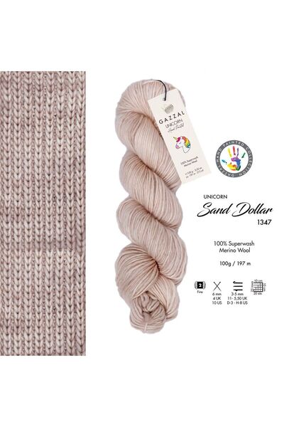 Gazzal Unicorn 3-Pack Advantageous Package 100% Superwash Merino Wool – 100 g 197 m Hand-Dyed Knitting Yarn-1347