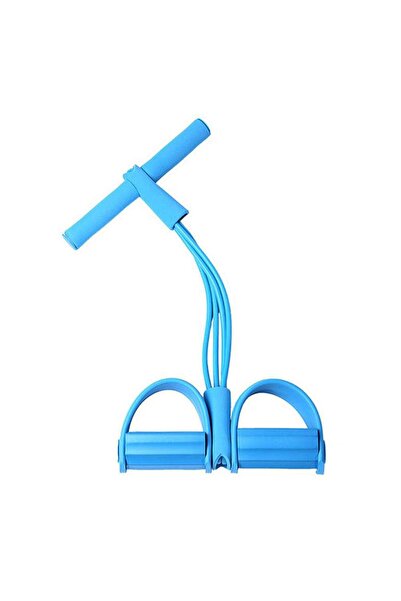 Choice Blue Fitness Resistance Bands-4 Tube Pedal Ankle Puller - Sit Up Leg S...