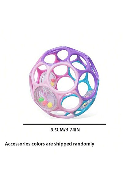 Choice 9.5 with bell-purple 6-in-1 BPA-Free Baby Sensory Rattle Ball - Soft T...