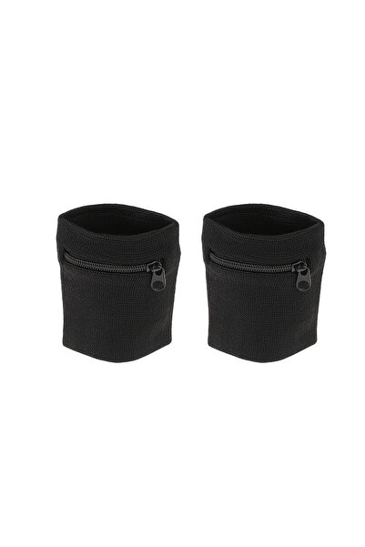 Choice black 2pcs 2pcs Zipper Wristbands with Hidden Storage Pocket - Hands-Free Wrist Sweat Bands for Men