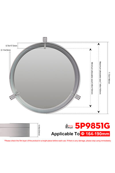 Choice 164-190mm Datyson Solar Observing Filter Sheet all-metal Cap for 44-21...
