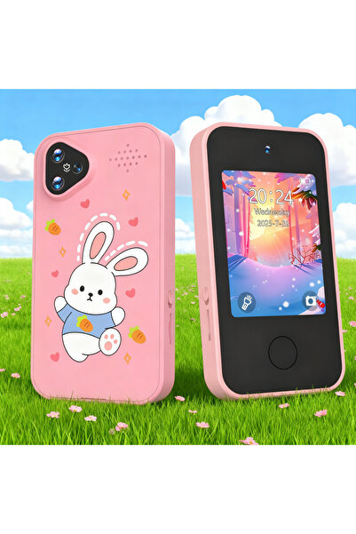 Choice هاتف ذكي وردي اللون للأطفال، شاشة 2.8 بوصة، كاميرا مزدوجة، منفذ USB، بطارية 1000 مللي أمبير، ألعاب و