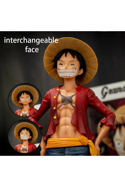 BANDAI xiaolianlufei One Piece Luffy Smiley Face Luffy Mengqi D Luffy Face Changing Luffy Handmade PVC Mode