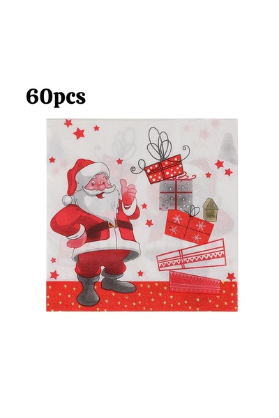 Choice 33cm×33cm 60pcs 20-60Pcs Christmas Paper Napkins Snowman SantaDisposable Cocktail Napkins for Holida