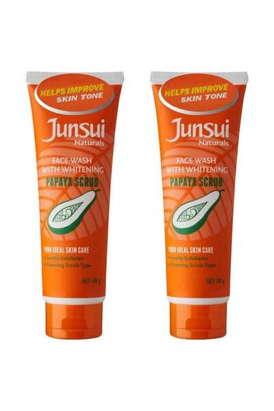 Junsui Pack Of 2 Naturals Face Wash With Whitening - Papaya Scrub 100grams