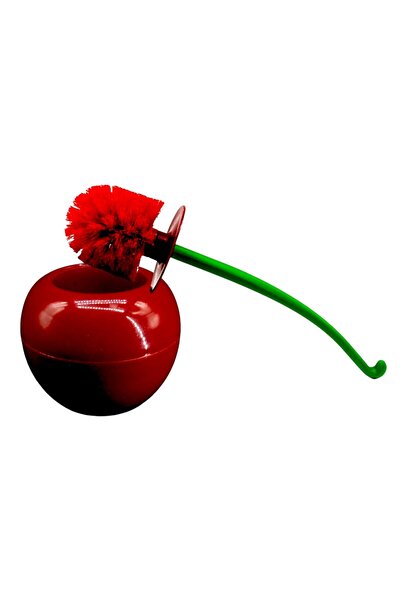 OEM Toilet cleaning brush, household use, cherry shape, with holder, plastic, length 37 cm, diameter 13 cm