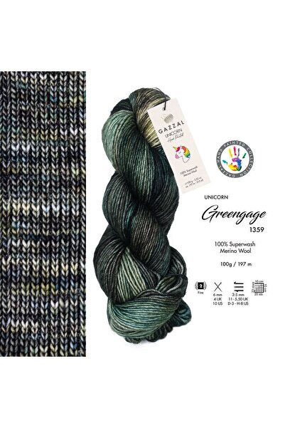 Gazzal Unicorn 3-Pack Advantageous Package 100% Superwash Merino Wool – 100 g 197 m Hand Dyed Knitting Yarn-1359