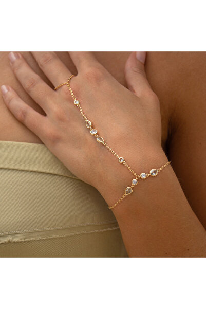 Choice B661 Gold Color Stainless Steel Hand Chain Bracelets for Women Summer Jewelry Luxury Waterdrop Shape