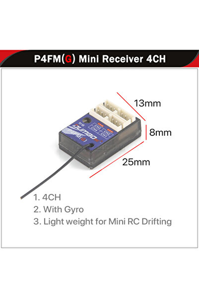 Choice جهاز استقبال صغير DUMBORC 4CH 2.4G PWM مزود بجيروسكوب، طراز P4FM P4FMG...