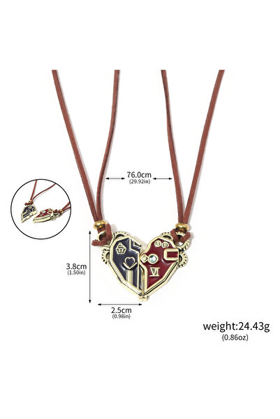 Choice قلادة أركين في كايتلين N01143 للأزواج، قلادة أنيقة من النحاس على شكل ق...