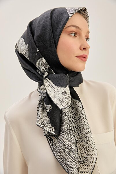 Maisa Eșarfă de mătase Mulbrry NEGRĂ 90 x 90