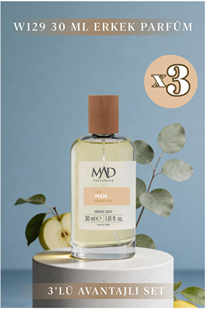 Mad Parfüm 3 Adet 30 ml W129 Erkek Parfüm Seti